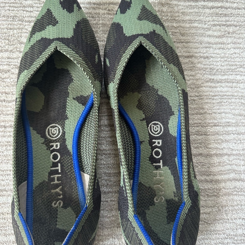 Rothy's Camouflage Green and Black Flats